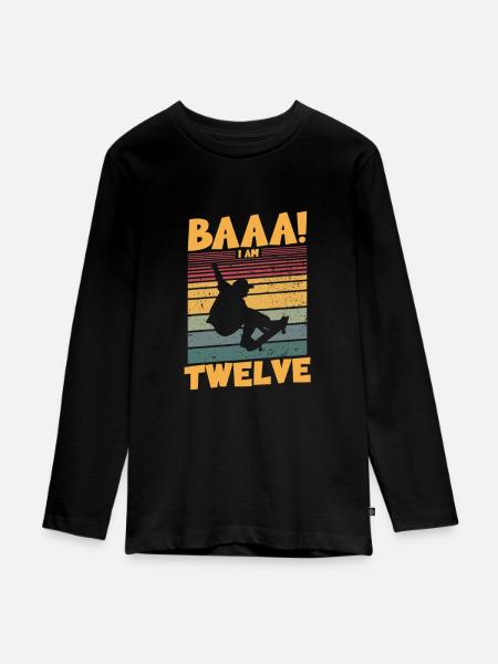 Baaa! I am twelve - Teenager Premium Organic Long Sleeve Shirt - black
