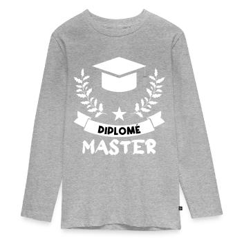 Diplôme Master. - T-shirt manches longues Premium Ado - gris chiné - Devant