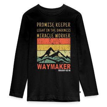 Retro Waymaker Jesus Lord God Christian Pastor - Teenager Premium Bio Langarmshirt - Schwarz - Vorne - AI Model Kid Female (0cm)