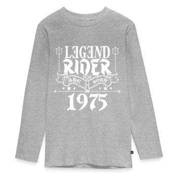 Legend rider Are born in 1975 - T-shirt manches longues Premium Ado - gris chiné - Devant