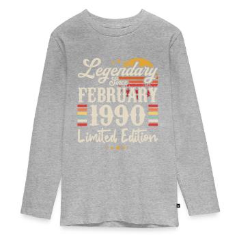 Legendary Since February 1990 | Limited Edition - T-shirt manches longues Premium Ado - gris chiné - Devant
