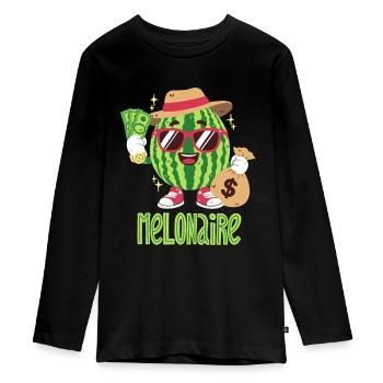 Melon Millionnaire - T-shirt manches longues Premium Ado - noir - Devant - AI Model Kid Female (0cm)