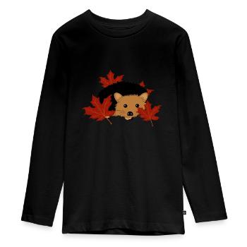 Automne - T-shirt manches longues Premium Ado - noir - Devant - AI Model Kid Female (0cm)