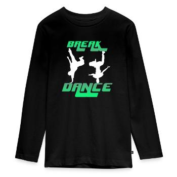 Break dance - Teenager Premium Organic Long Sleeve Shirt - black - Front - AI Model Kid Female (0cm)