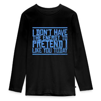 Commentaire sarcastique - T-shirt manches longues Premium Ado - noir - Devant - AI Model Kid Female (0cm)