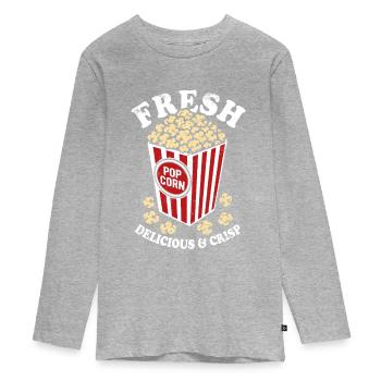 Fresh Popcorn - Crispy, Delicious - Gift - Teenager Premium Organic Long Sleeve Shirt - heather grey - Front