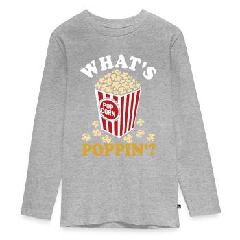 What's poppin'? Fresh popcorn - crispy - Teenager Premium Organic Long Sleeve Shirt - heather grey - Front