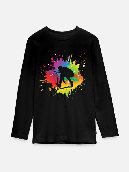 Scooter - Teenager Premium Bio Langarmshirt - Schwarz