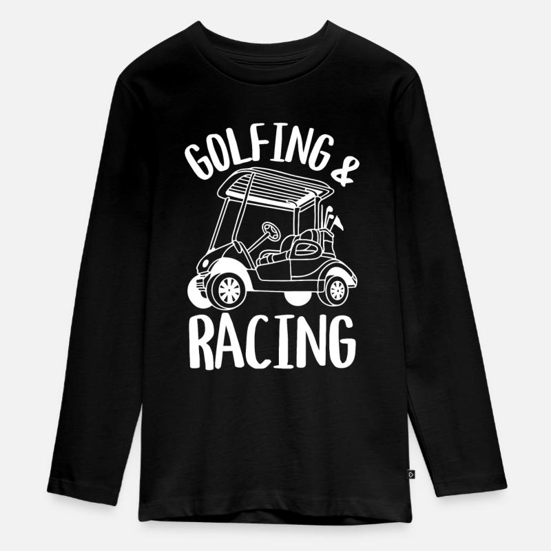 Golf et course Funny Golf Cart - T-shirt manches longues Premium Ado - noir