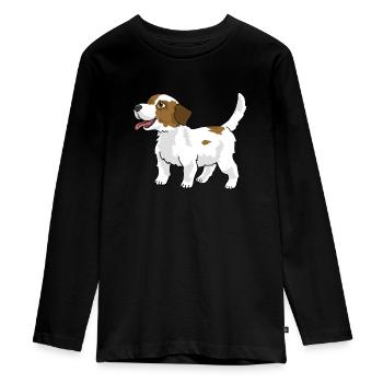 Jack Russel - Teenager Premium Organic Long Sleeve Shirt - black - Front - AI Model Kid Female (0cm)