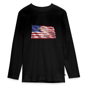 Amérique - T-shirt manches longues Premium Ado - noir - Devant - AI Model Kid Female (0cm)