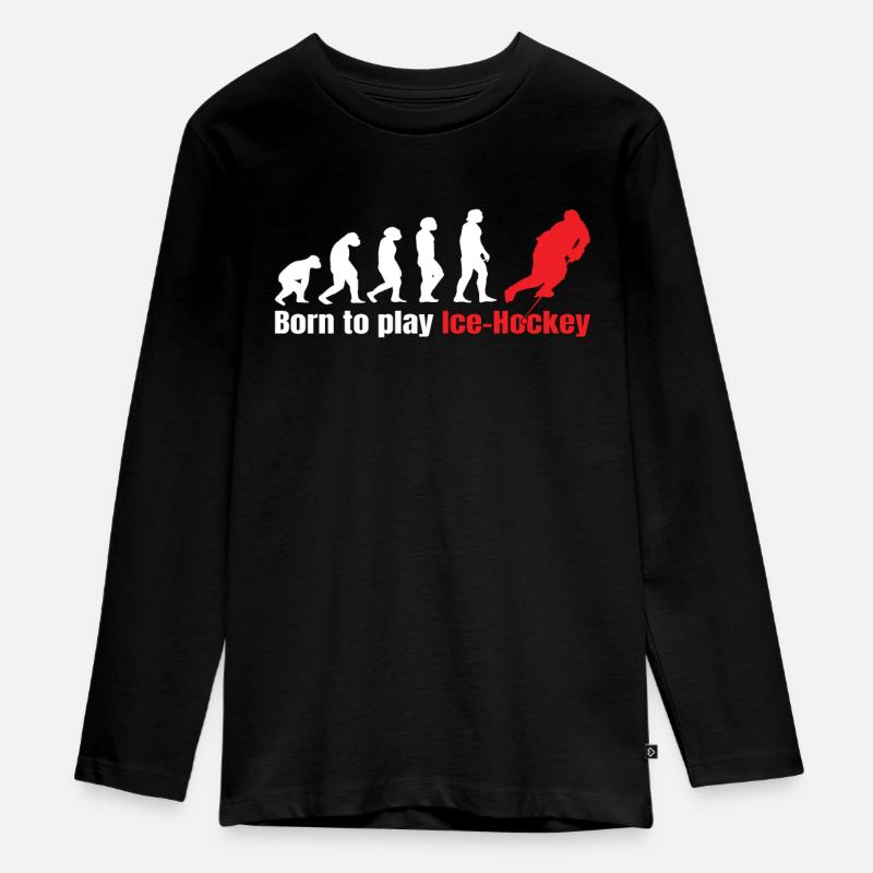 Evolution hockey sur glace - T-shirt manches longues Premium Ado - noir