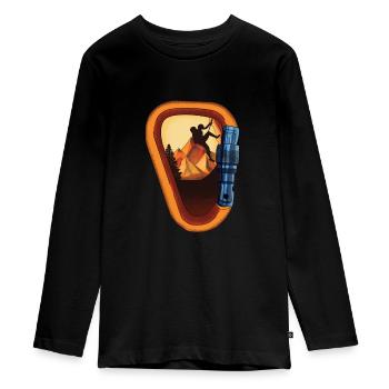 Kletterer Klettern - Teenager Premium Bio Langarmshirt - Schwarz - Vorne - AI Model Kid Female (0cm)
