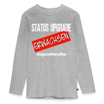 Jugendweihe - Jugendweihe 2026 - Teenager Premium Bio Langarmshirt - Grau meliert - Vorne