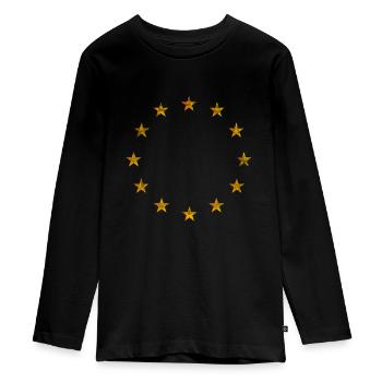 EU Flagge Europa Vintage Retro Pro EU Anti Brexit - Teenager Premium Bio Langarmshirt - Schwarz - Vorne - AI Model Kid Female (0cm)