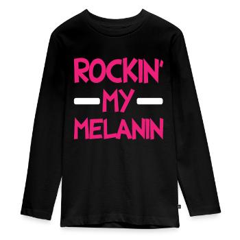 Rockin My Melanin - T-shirt manches longues Premium Ado - noir - Devant - AI Model Kid Female (0cm)