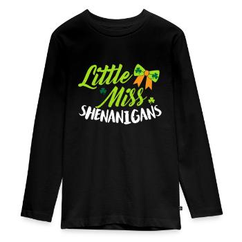 Little Miss Shenanigans - Teenager Premium Organic Long Sleeve Shirt - black - Front - AI Model Kid Female (0cm)