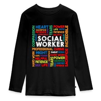 Social Work Month Social Worker Geschenk - Teenager Premium Bio Langarmshirt - Schwarz - Vorne - AI Model Kid Female (0cm)