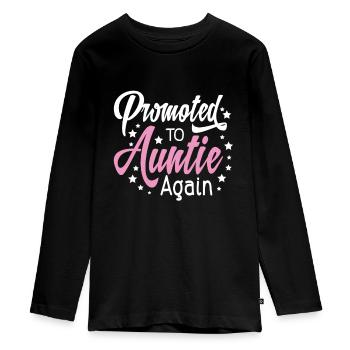 Herren befördert zu Opa wieder Est 2021 Großvater - Teenager Premium Bio Langarmshirt - Schwarz - Vorne - AI Model Kid Female (0cm)