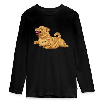 Norfolk Terrier 2 - Teenager Premium Organic Long Sleeve Shirt - black - Front - AI Model Kid Female (0cm)