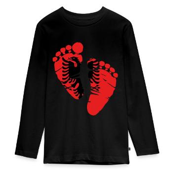 Albanie Kosovo Aigle albanais - T-shirt manches longues Premium Ado - noir - Devant - AI Model Kid Female (0cm)