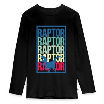 Dino - Teenager Premium Bio Langarmshirt - Schwarz - Vorne - AI Model Kid Female (0cm)