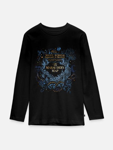 Harry Potter The Marauder's Map - Teenager Premium Bio Langarmshirt - Schwarz