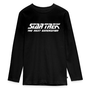 Star Trek The Next Generation Logo - Teenager Premium Bio Langarmshirt - Schwarz - Vorne - AI Model Kid Female (0cm)
