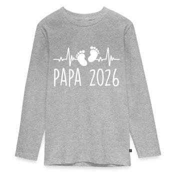 Dad 2026 Frequency Herschlag Father's Day Gift - Teenager Premium Organic Long Sleeve Shirt - heather grey - Front