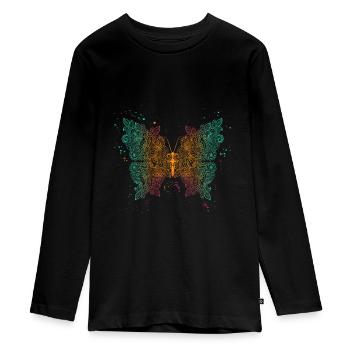 Papillon - T-shirt manches longues Premium Ado - noir - Devant - AI Model Kid Female (0cm)