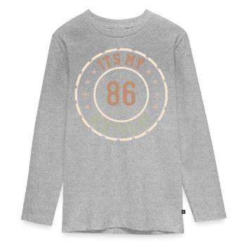 Es ist mein 86. Geburtstag 86 Jahre altes Geschenk - Teenager Premium Bio Langarmshirt - Grau meliert - Vorne
