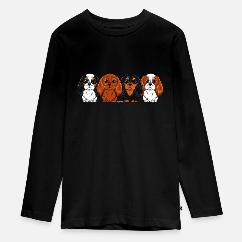 Cavalier King Charles Quartet - T-shirt manches longues Premium Ado - noir