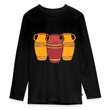 Vintage Vase Keramikdesigner - Teenager Premium Bio Langarmshirt - Schwarz - Vorne - AI Model Kid Female (0cm)