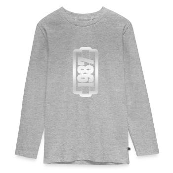 Born 1987 - Teenager Premium Organic Long Sleeve Shirt - heather grey - Front