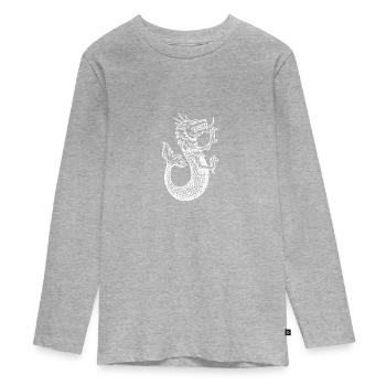 Heraldry Sea Monsters Middle Ages - Teenager Premium Organic Long Sleeve Shirt - heather grey - Front