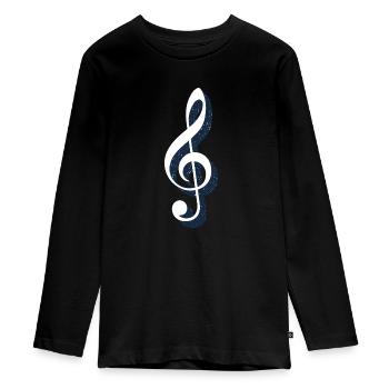 Violinschlüssel als Illustation in königblau - Teenager Premium Bio Langarmshirt - Schwarz - Vorne - AI Model Kid Female (0cm)