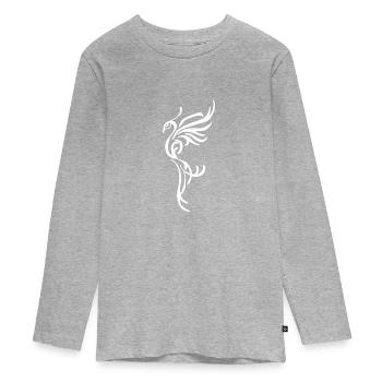 Phoenix - Teenager Premium Organic Long Sleeve Shirt - heather grey - Front