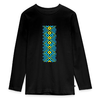 Ukraine Vychivanka - T-shirt manches longues Premium Ado - noir - Devant - AI Model Kid Female (0cm)