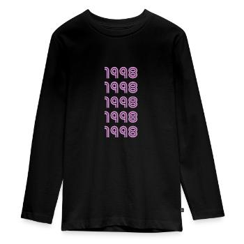 Style 1998 - Teenager Premium Organic Long Sleeve Shirt - black - Front - AI Model Kid Female (0cm)