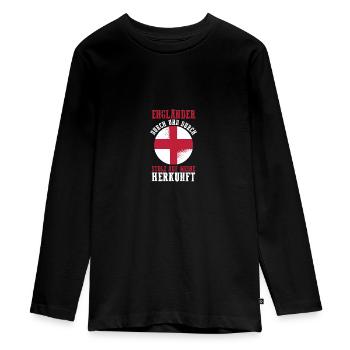Großbritannien Engländer England - Teenager Premium Bio Langarmshirt - Schwarz - Vorne - AI Model Kid Female (0cm)