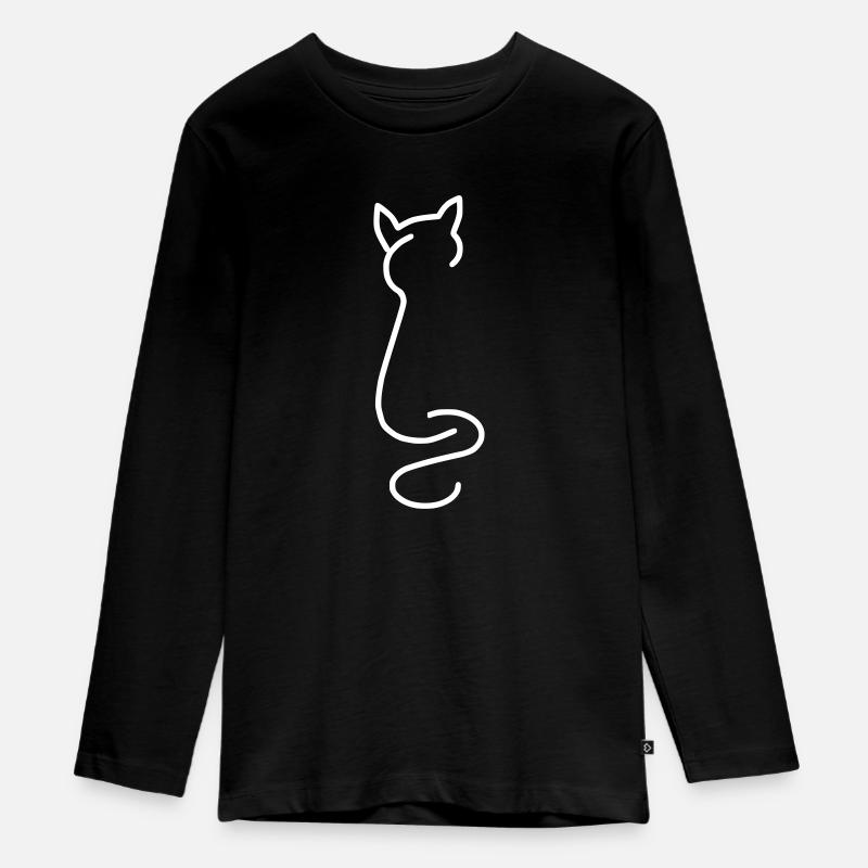 Chat - T-shirt manches longues Premium Ado - noir