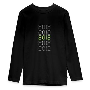 2012 - Teenager Premium Bio Langarmshirt - Schwarz - Vorne - AI Model Kid Female (0cm)