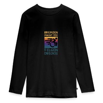 Le freinage salit les jantes - T-shirt manches longues Premium Ado - noir - Devant - AI Model Kid Female (0cm)