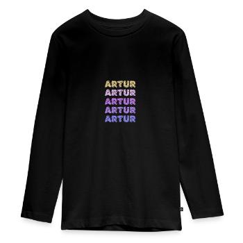 Artur Artur - T-shirt manches longues Premium Ado - noir - Devant - AI Model Kid Female (0cm)
