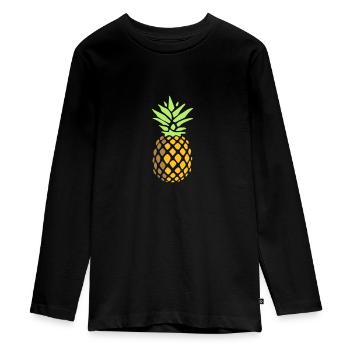 ananas - T-shirt manches longues Premium Ado - noir - Devant - AI Model Kid Female (0cm)