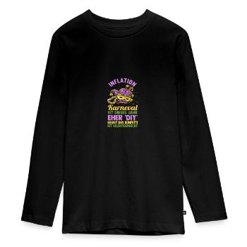 Karnevalskostüm Fasching Karneval - Teenager Premium Bio Langarmshirt - Schwarz - Vorne - AI Model Kid Female (0cm)