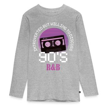 Introverti cadeau introverti R& B des années 90 - T-shirt manches longues Premium Ado - gris chiné - Devant