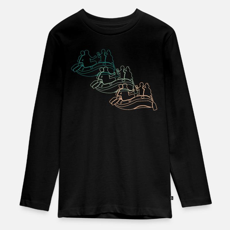 Rafting en eau vive Bateau Rétro Cadeau - T-shirt manches longues Premium Ado - noir