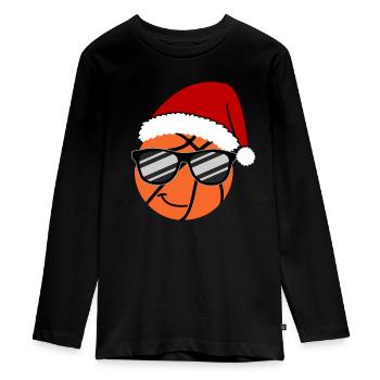 Cool Basketball Weihnachten Sonnenbrille - Teenager Premium Bio Langarmshirt - Schwarz - Vorne - AI Model Kid Female (0cm)