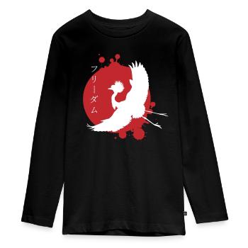Crane Dynamics & Characters Art - Teenager Premium Organic Long Sleeve Shirt - black - Front - AI Model Kid Female (0cm)